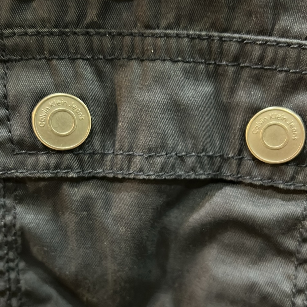 Calvin Klein Navy Lightweight Zip-Up Jacket w/ Hidden Front Snaps - Picture 5 of 8